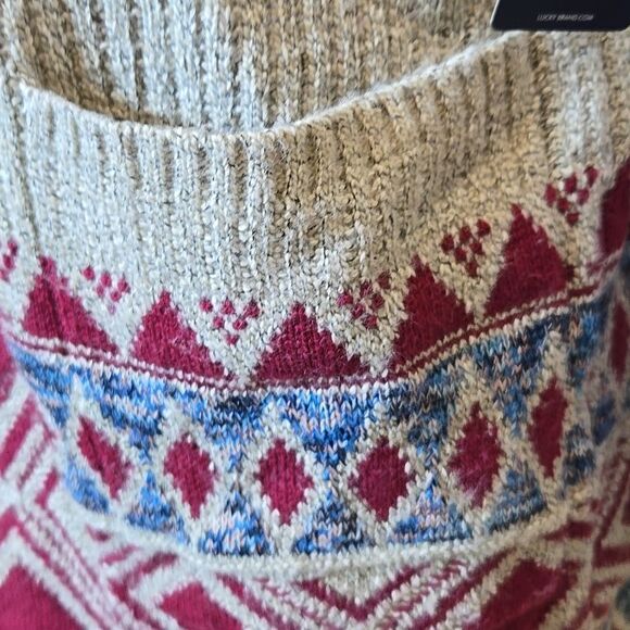 Lucky Brand Southwestern Open Cardigan Sweater Duster Aztec Western Festival Med - Picture 9 of 16
